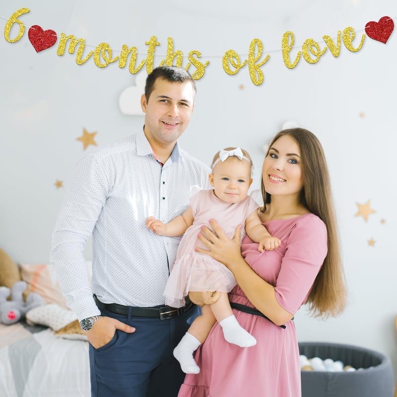 Half-Birthday Love Banner Decoration Supplies