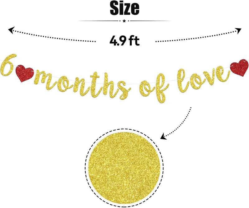 Half-Birthday Love Banner Decoration Supplies