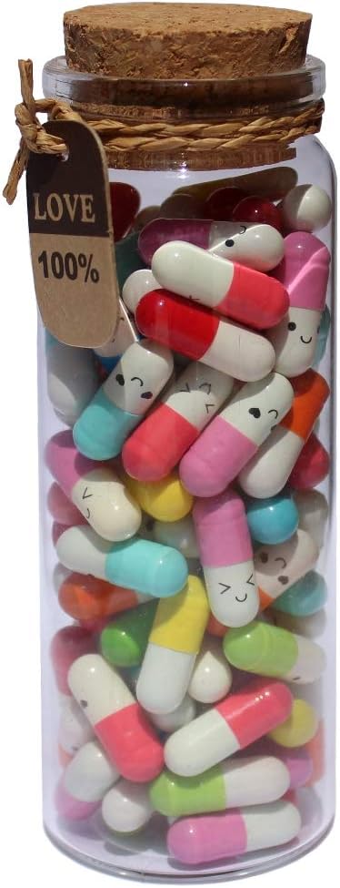 Valentine's Day Capsule Notes in Glass Bottle for Couples