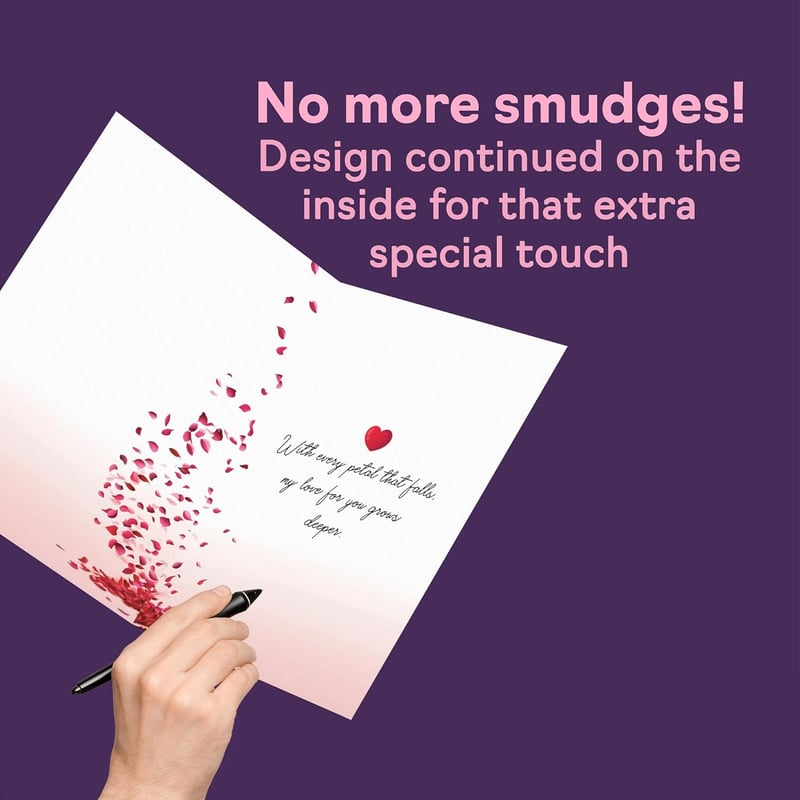 Anniversary Love Card with Heart Floral Petals - A5