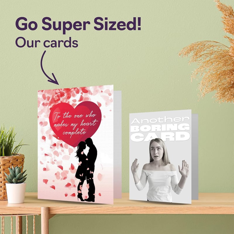 Anniversary Love Card with Heart Floral Petals - A5