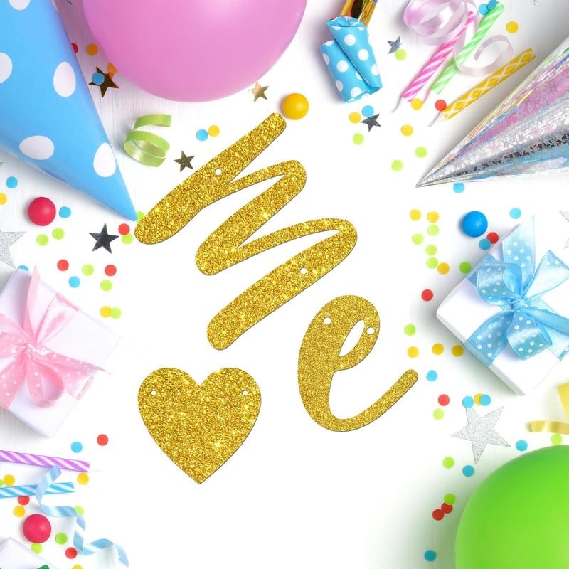 6 Months of Love Baby Shower Banner - Gold Glitter Garland