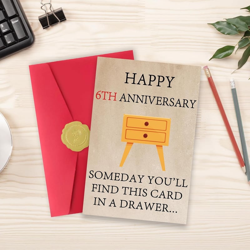 6th Anniversary Funny Card for Couples
