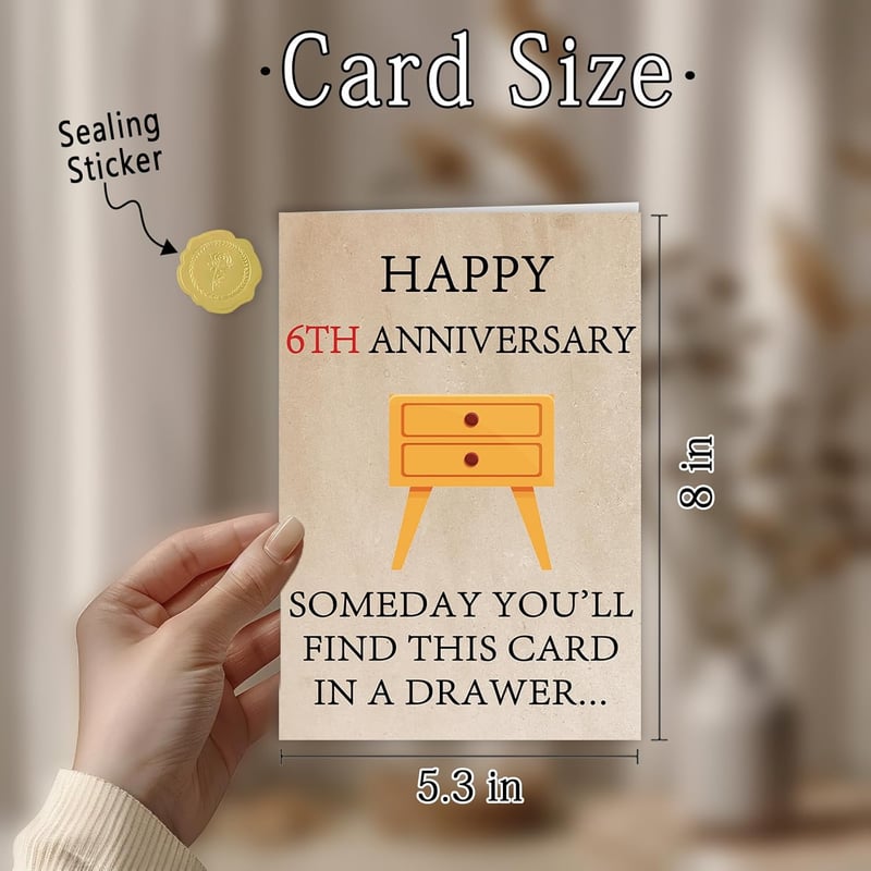 6th Anniversary Funny Card for Couples