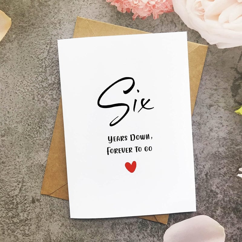 6th Anniversary Card for Couples - 
