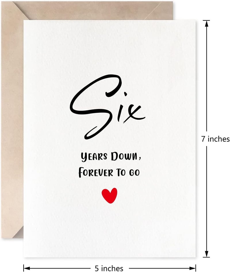 6th Anniversary Card for Couples - 