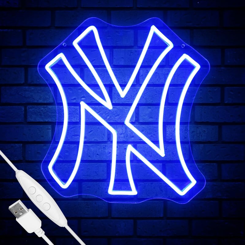 New York Baseball Neon Sign – Dimmable LED Wall Decor for Fans
