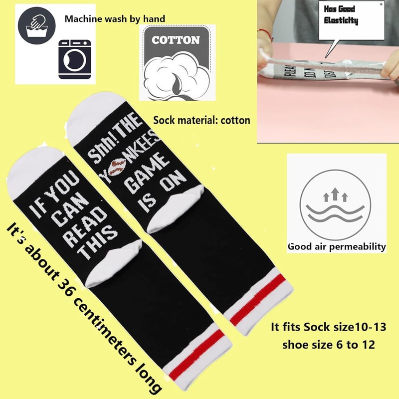 Baseball Game Day Socks - Gift for Coaches & Players (2 Pairs)