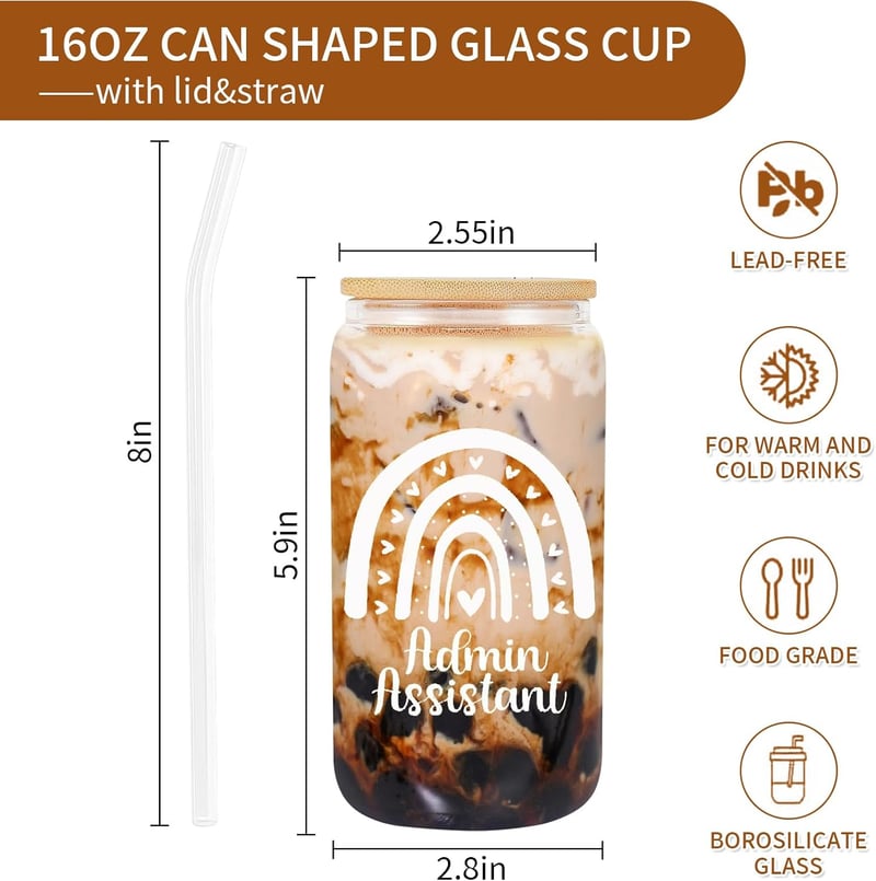 Administrative Professional Day 16oz Glass Cup Gift for Women