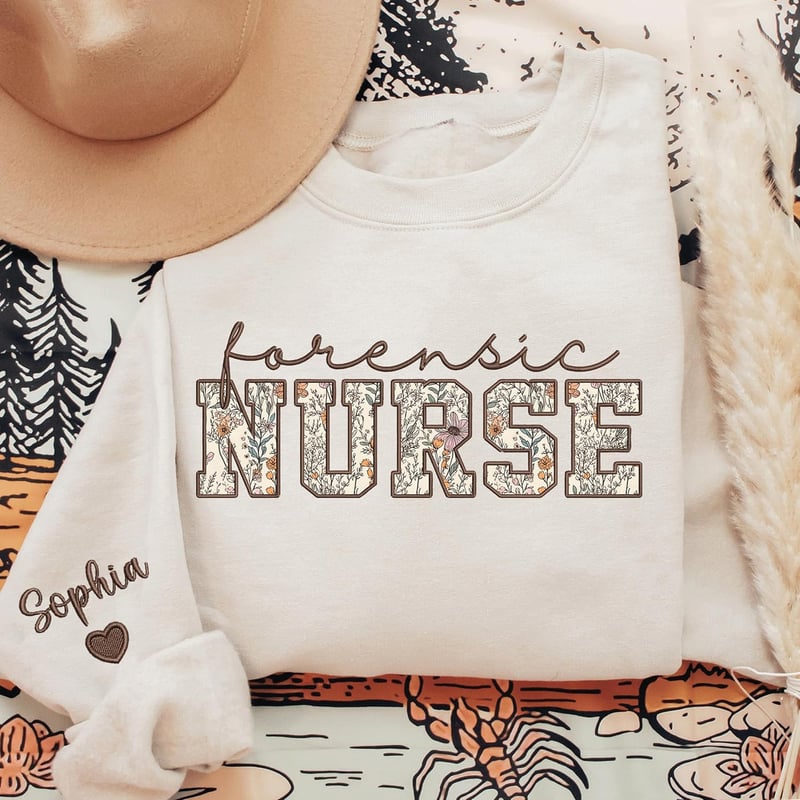 Personalized Floral Applique Sweatshirt for Administrative Professionals