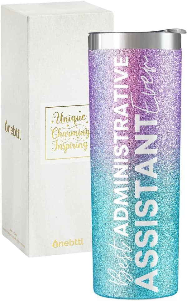 Administrative Professionals Day Glitter Tumbler for Women - 20 oz