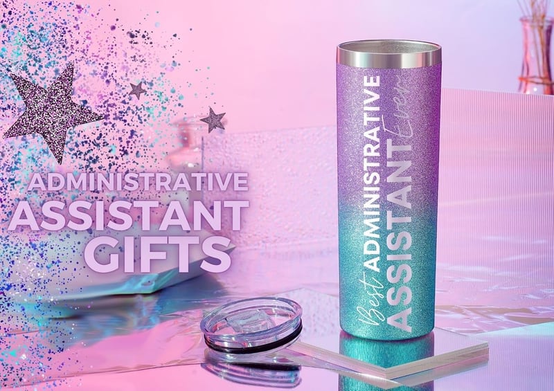 Administrative Professionals Day Glitter Tumbler for Women - 20 oz