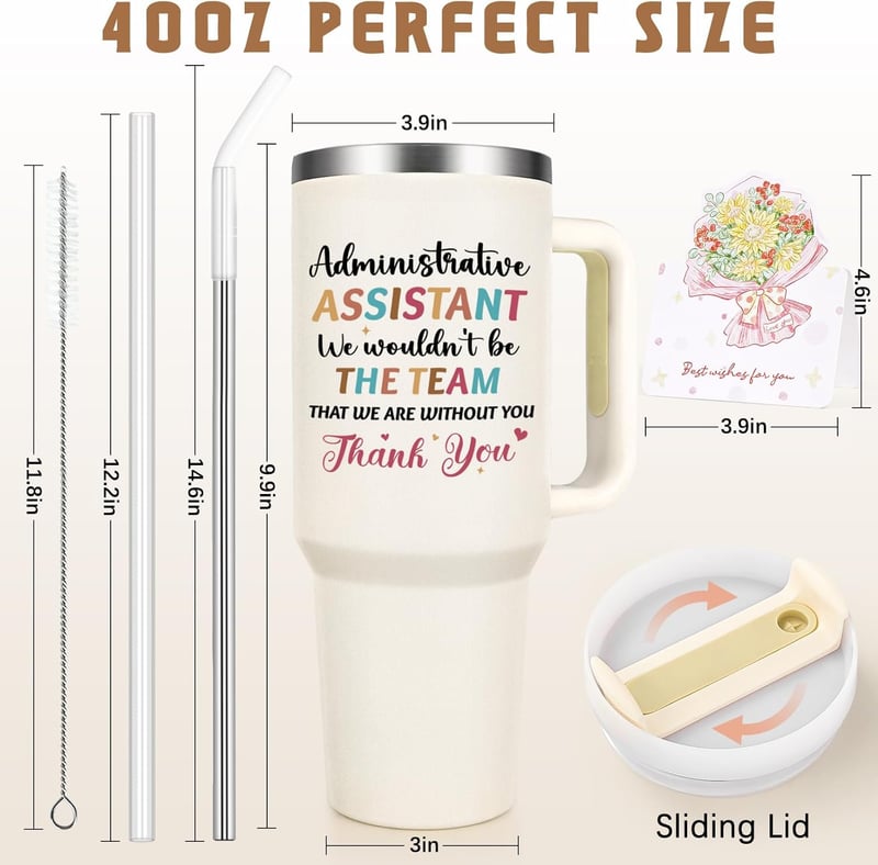 Administrative Professional Day Gift: Stainless Steel Travel Tumbler (40oz)