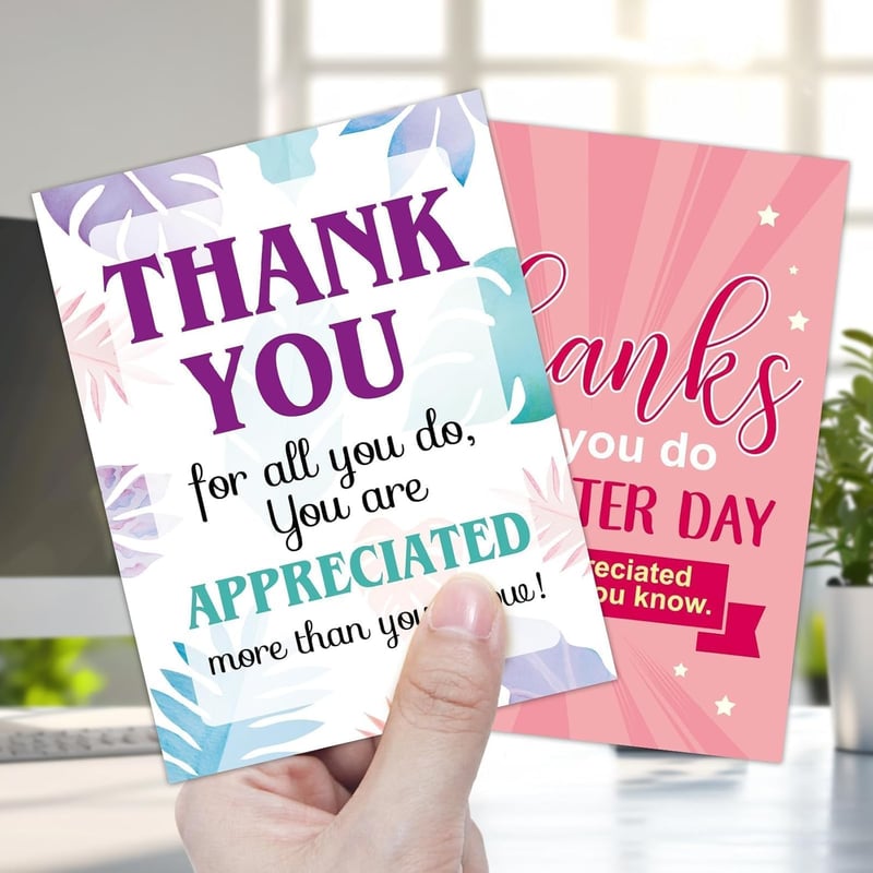 Employee Appreciation Thank You Cards - 24 Pack with Envelopes