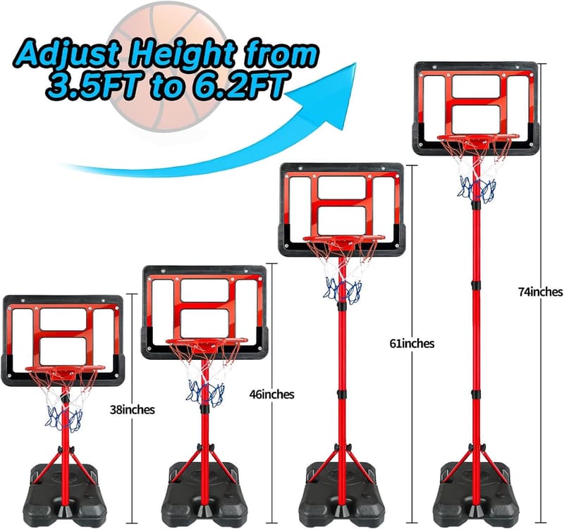 Adjustable Mini Basketball Hoop for Boys Ages 3-8