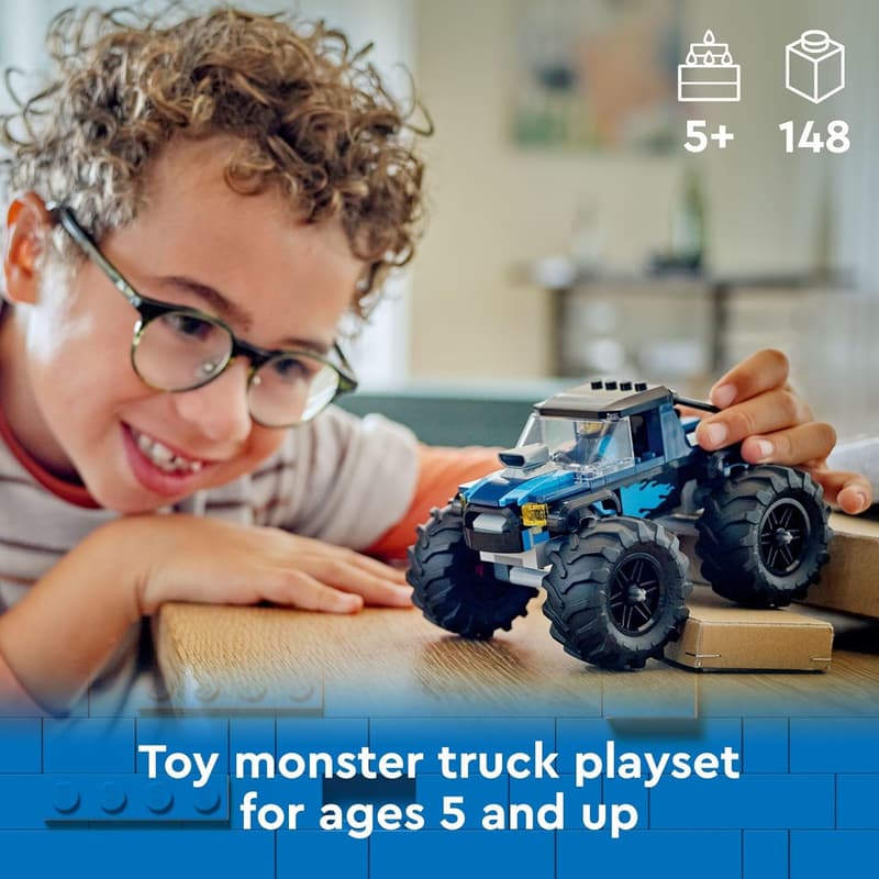 LEGO City Blue Monster Truck Playset with Minifigure - Ages 5+