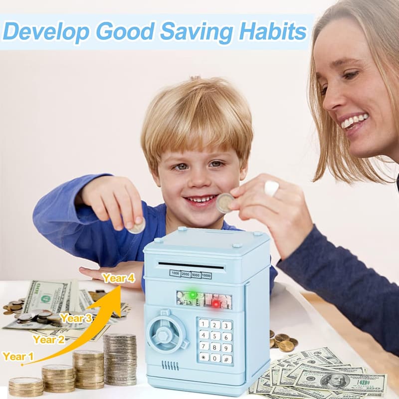 Kids Electronic Piggy Bank ATM Money Saving Box Toy