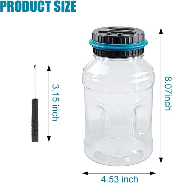 Digital Counting Piggy Bank for Adults - 1.8L Coin Counter Jar