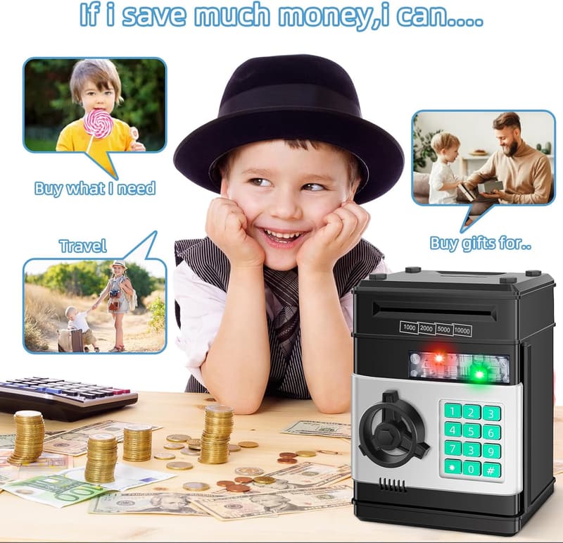 Electronic Cash Coin Piggy Bank for Kids Ages 6-13