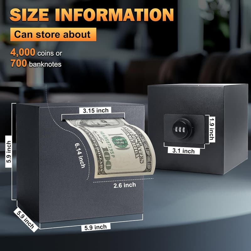 Combination Lock Stainless Steel Piggy Bank for Adults