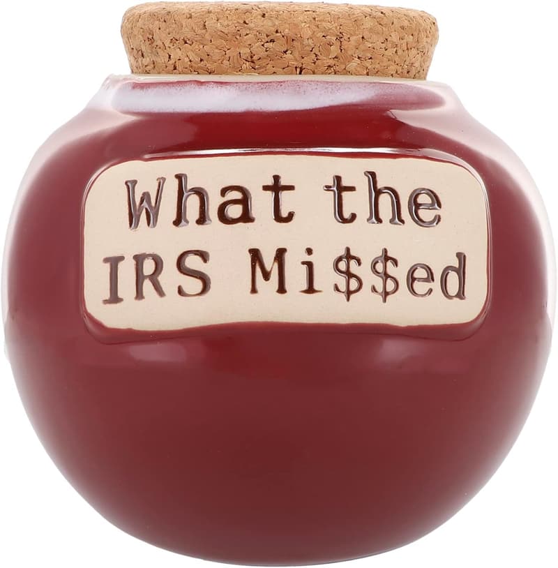 Retirement Gift: Funny IRS Missed Piggy Bank Candy Jar