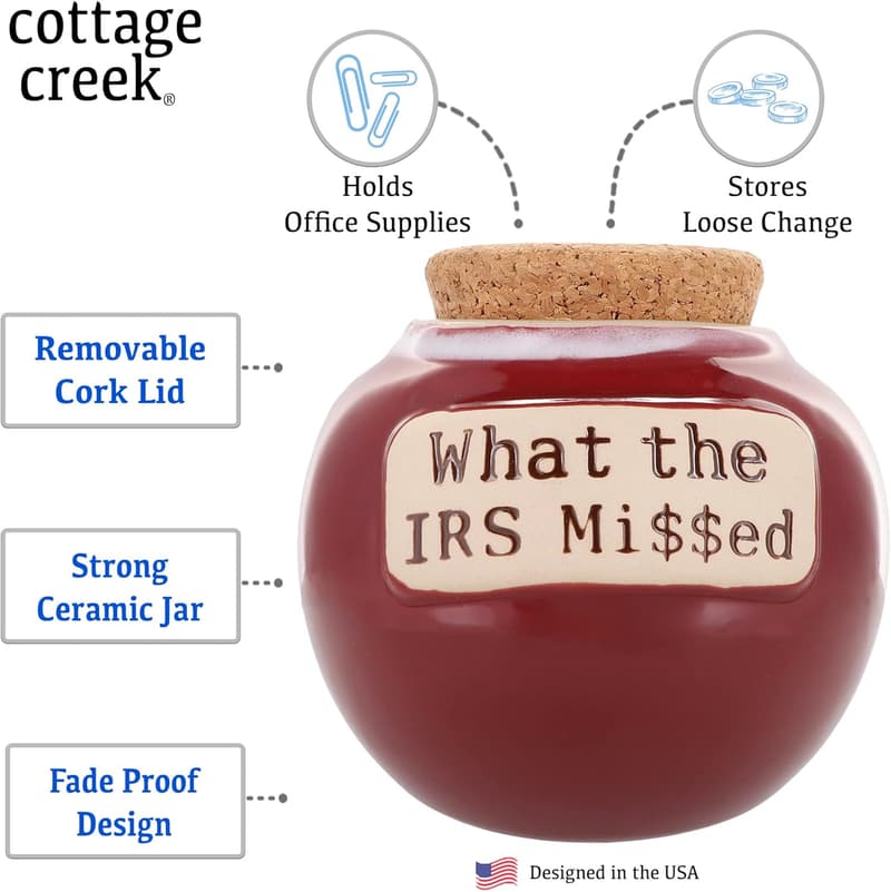 Retirement Gift: Funny IRS Missed Piggy Bank Candy Jar