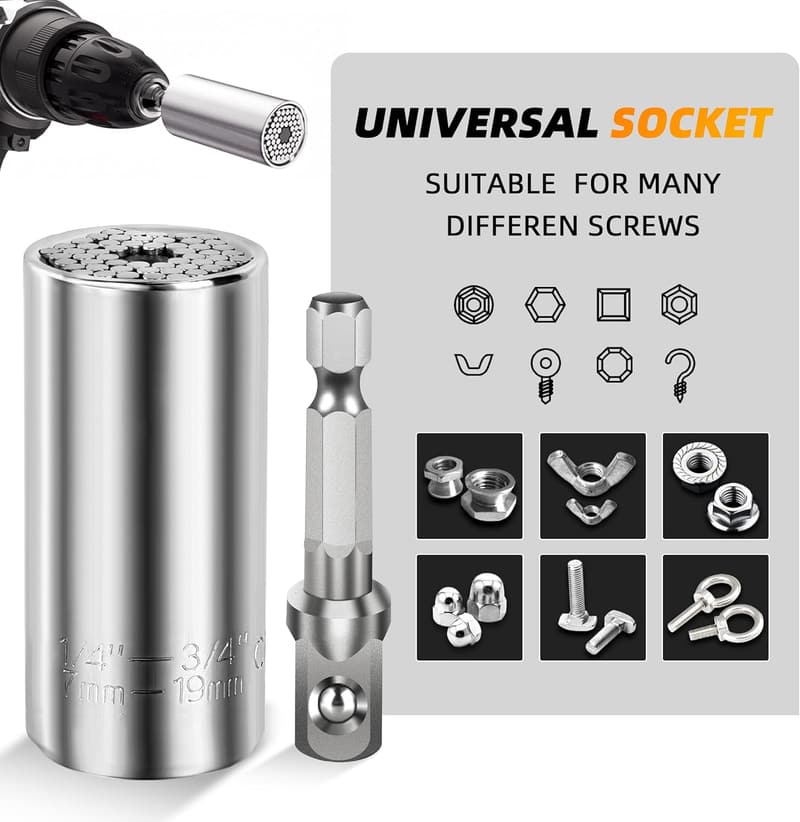 Universal Socket Tool Gift for Father's Day - Adapter for Power Drill