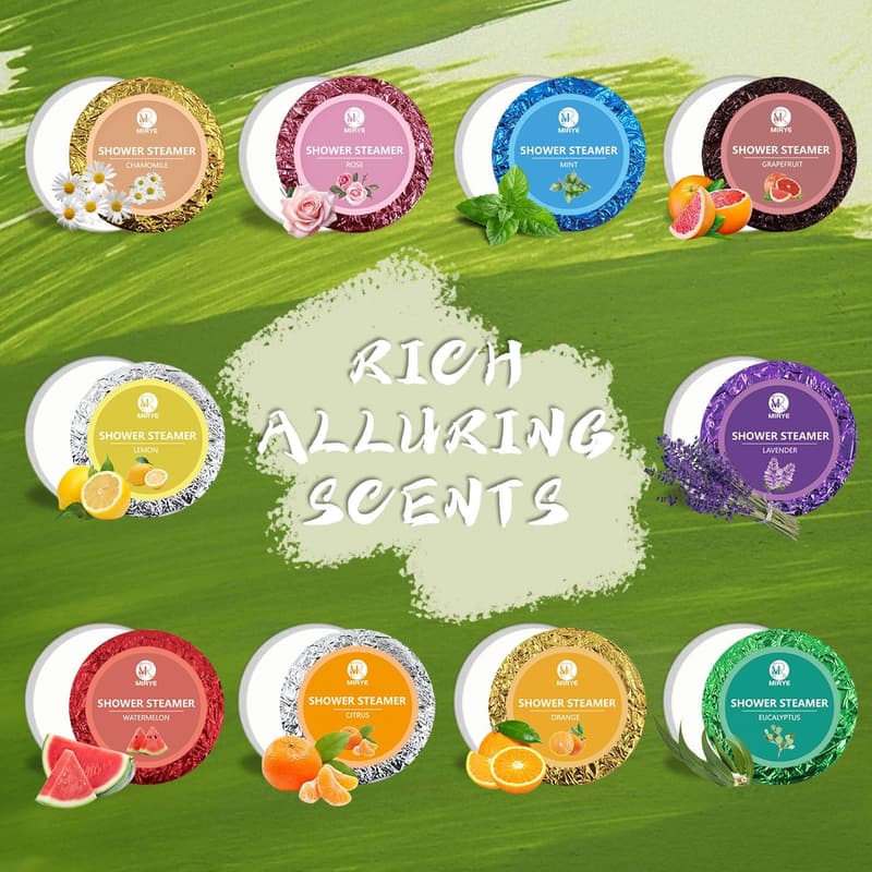 Aromatherapy Shower Steamers Gift Set for Self-Care, 10 Scents