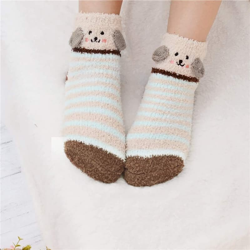 Winter Warm Fluffy Animal Socks for Women (3 Pairs)