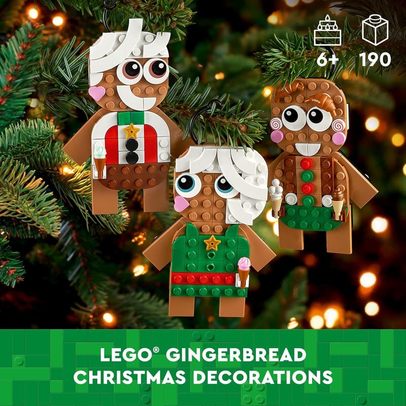 LEGO Gingerbread Ornaments Building Set for Kids, Ages 6+
