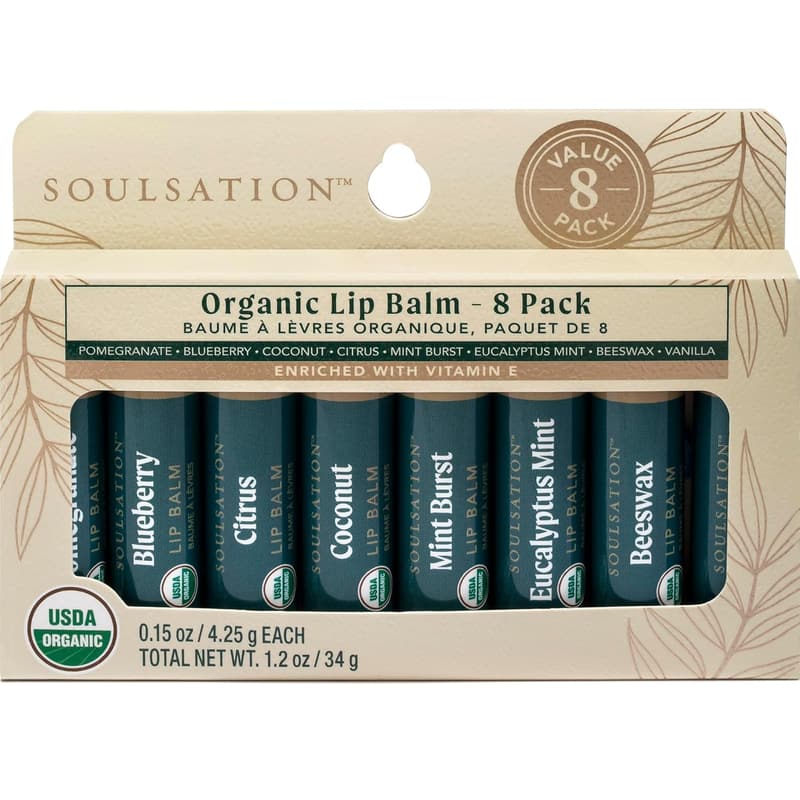 Moisturizing Organic Lip Balm Set - 8 Flavors for All