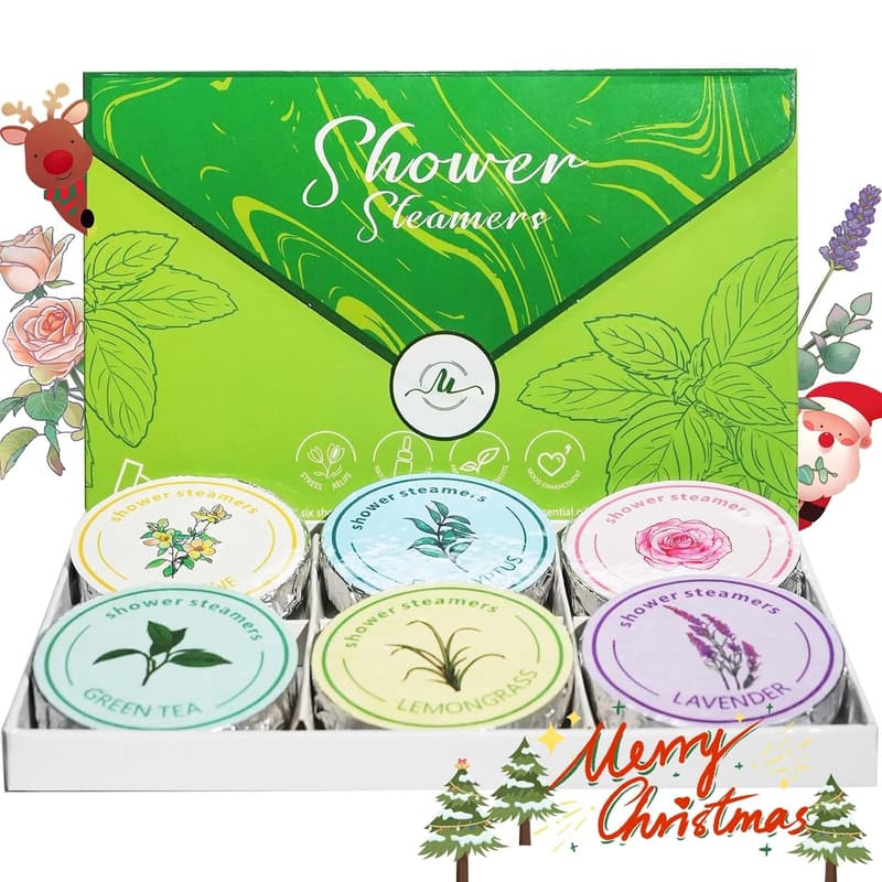 Valentine's Day Gift: Green Aromatherapy Shower Steamers Set of 6