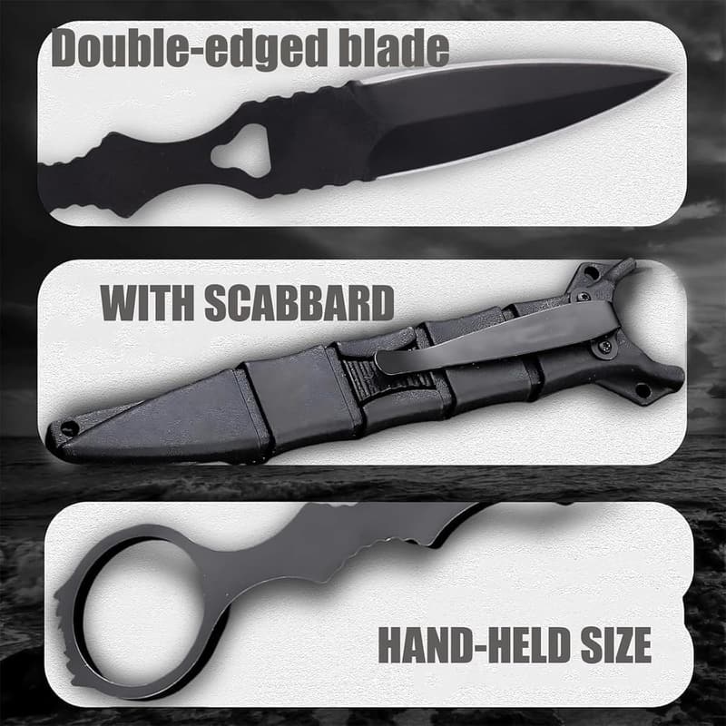 Camping Knife with 440C Steel Blade and Kydex Sheath