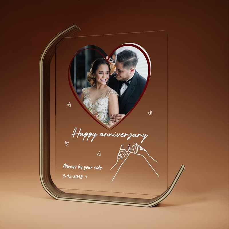Anniversary Personalized Acrylic Plaque with Photo & LED Lights