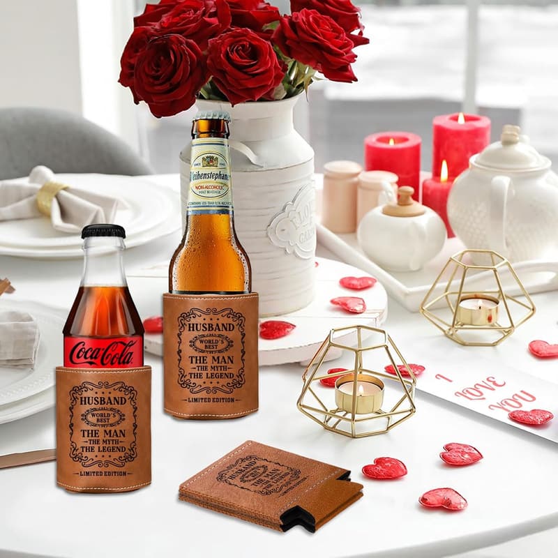 Best Husband Ever Leather Can Cooler – Birthday & Anniversary Gift