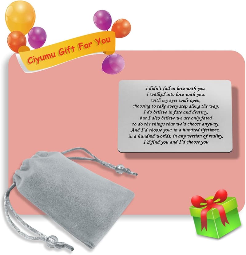 Anniversary Gift: Personalized Stainless Steel Wallet Card