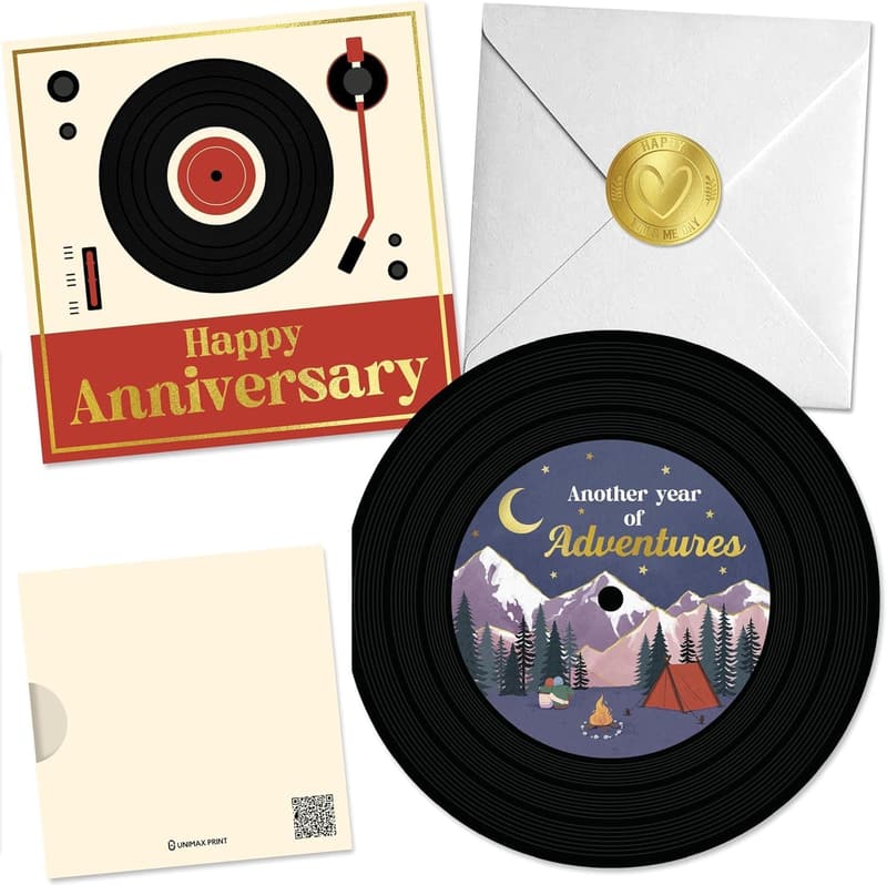 Romantic Anniversary Card for Couples with Gold Foil Design