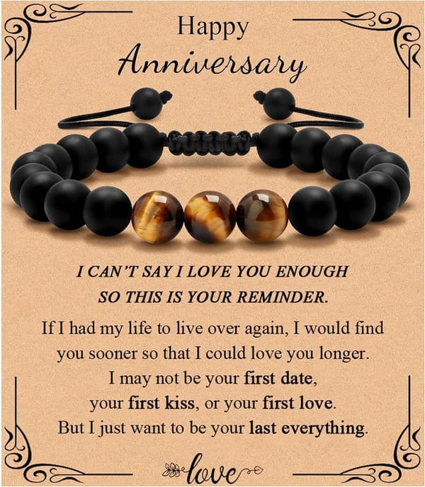 Tiger Eye Bracelet for Men - Perfect Gift for Dad, Husband, or Son