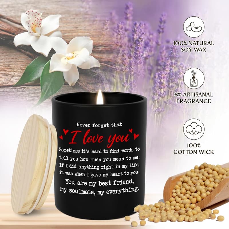 Anniversary Vanilla Lavender Candle - 10 oz Gift for Couples