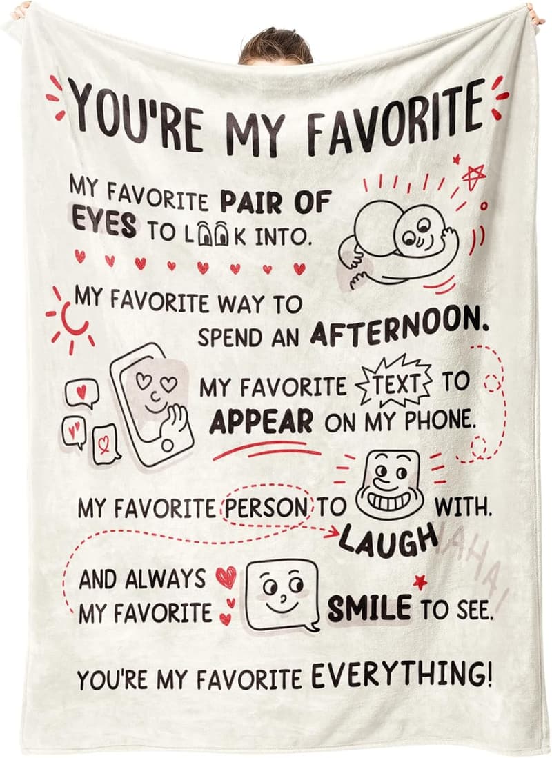 Funny Soft Blanket - Romantic Anniversary Gift for Couples, 60”×50”
