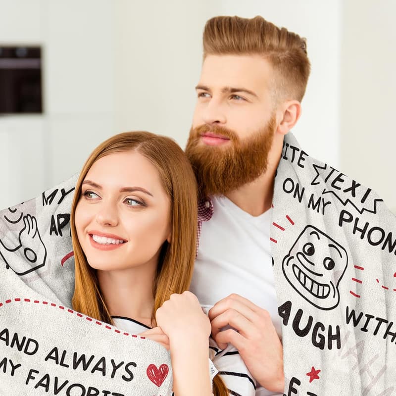 Funny Soft Blanket - Romantic Anniversary Gift for Couples, 60”×50”