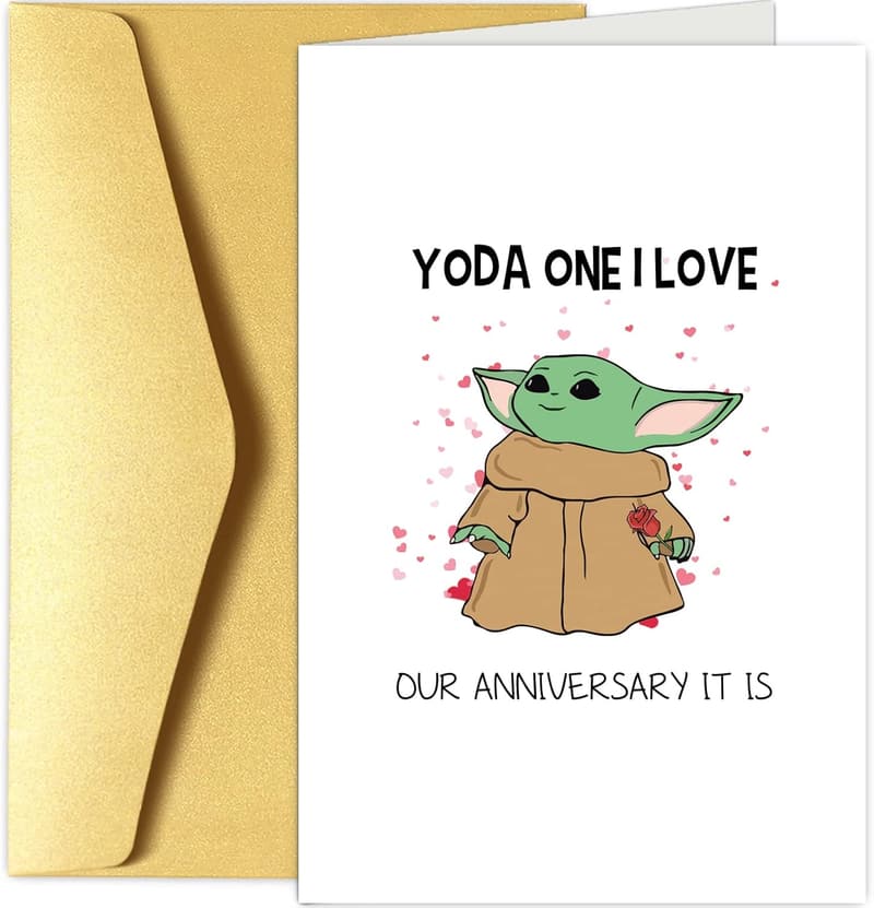 Star Wars Baby Yoda Anniversary Card for Couples