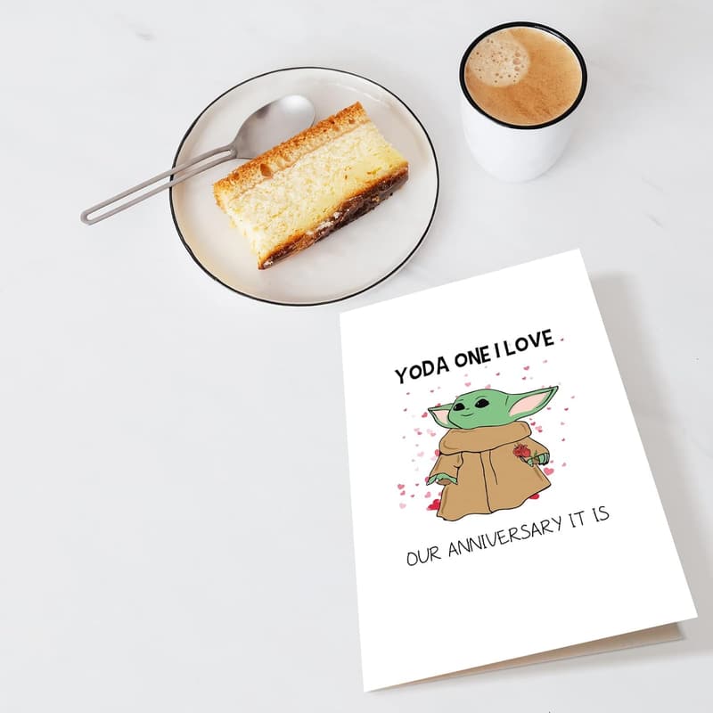 Star Wars Baby Yoda Anniversary Card for Couples
