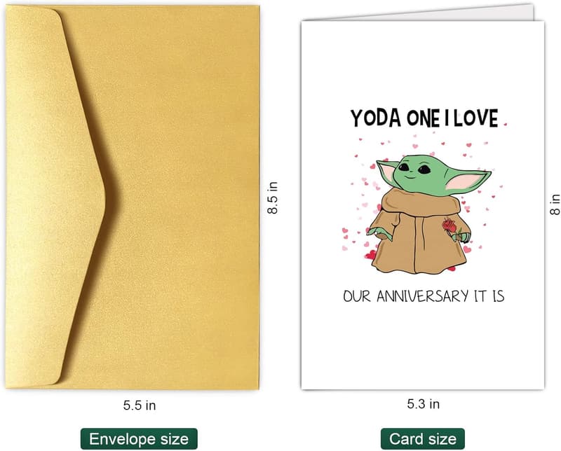 Star Wars Baby Yoda Anniversary Card for Couples