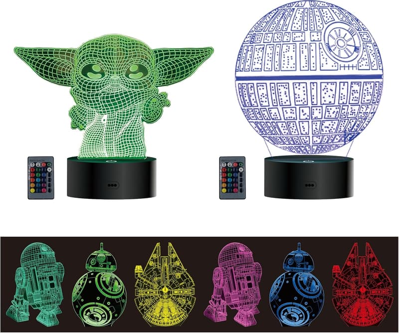Star Wars 3D Illusion Lamp - LED Night Light for Kids