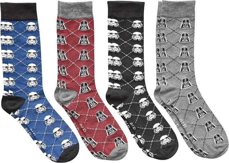 Star Wars Darth Vader & Stormtrooper Men's Crew Socks 4-Pack