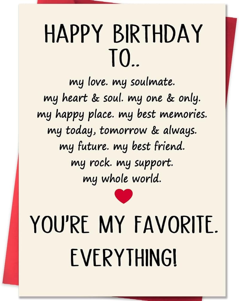 Romantic Birthday Card for Husband - Sweet Wishes for Him