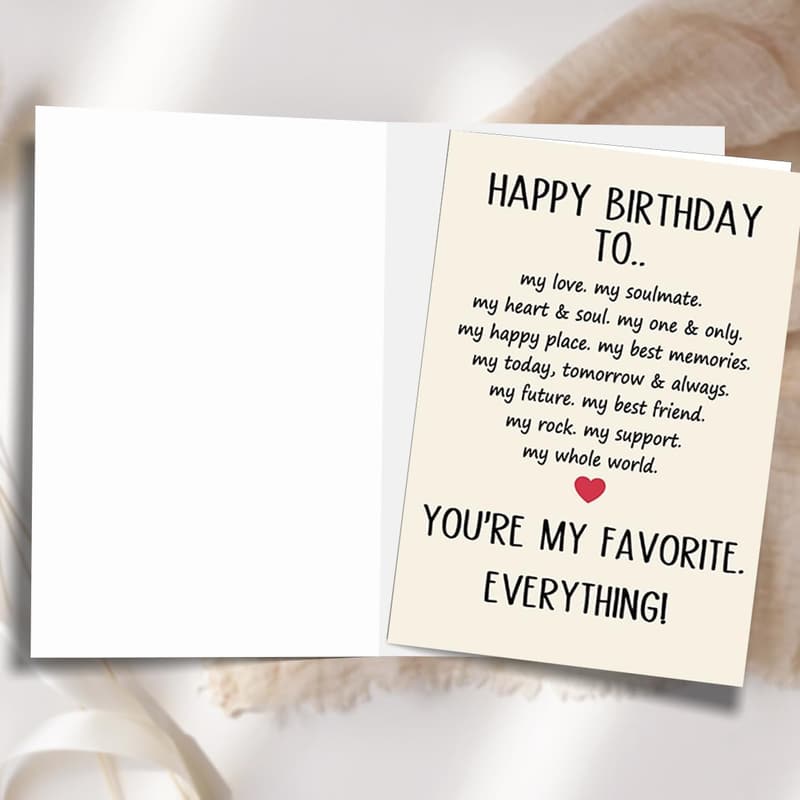Romantic Birthday Card for Husband - Sweet Wishes for Him