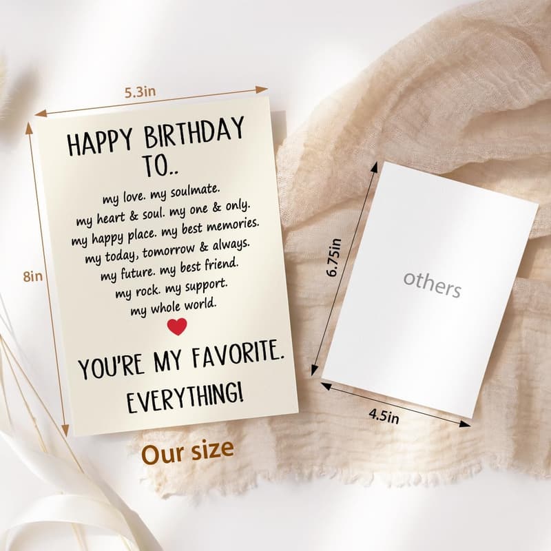 Romantic Birthday Card for Husband - Sweet Wishes for Him
