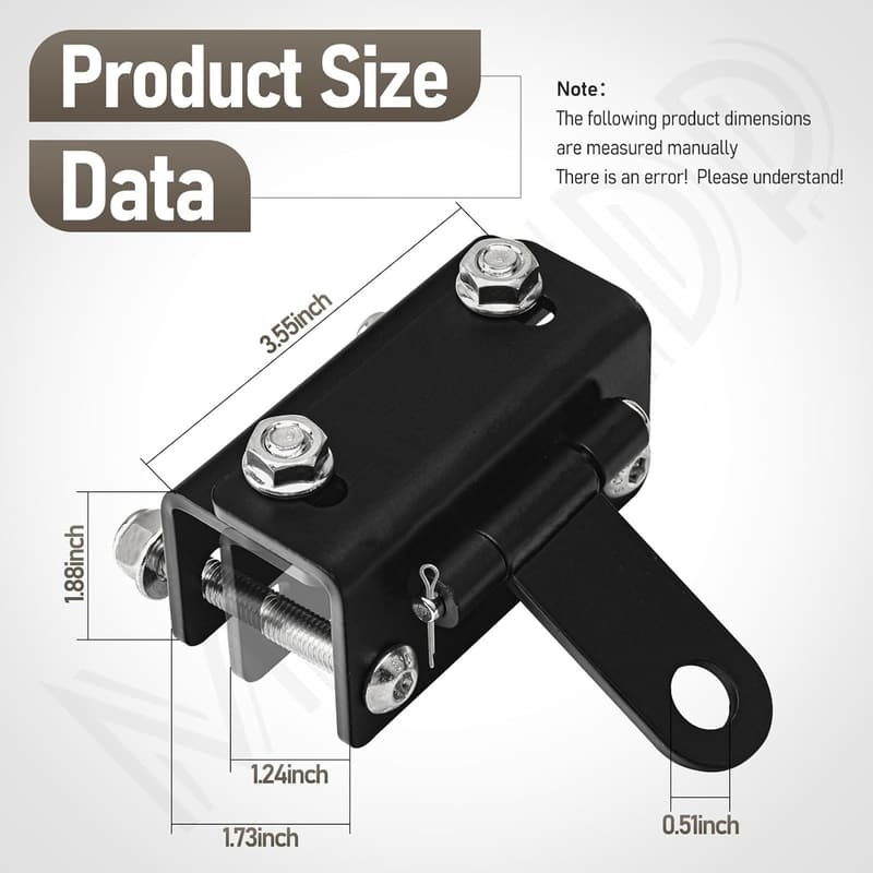 Adjustable Heavy-Duty Snowmobile Bumper Hitch Kit